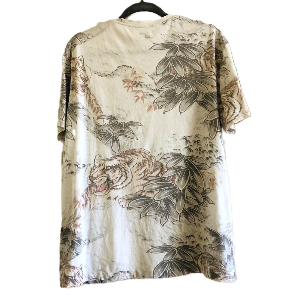ALLSAINTS Chokai SS Crew Neck T-Shirt Oversized Fit Tiger Print Mens S Portugal - Picture 2 of 12